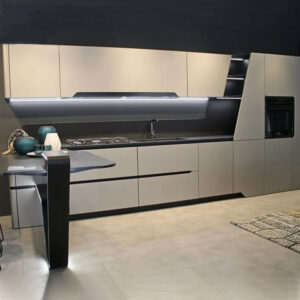 cucina vision completa design elegante di classe nero e grigio moderno snaidero